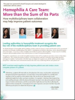 Hemophilia A Care Team: More Than the Sum of the Parts white paper